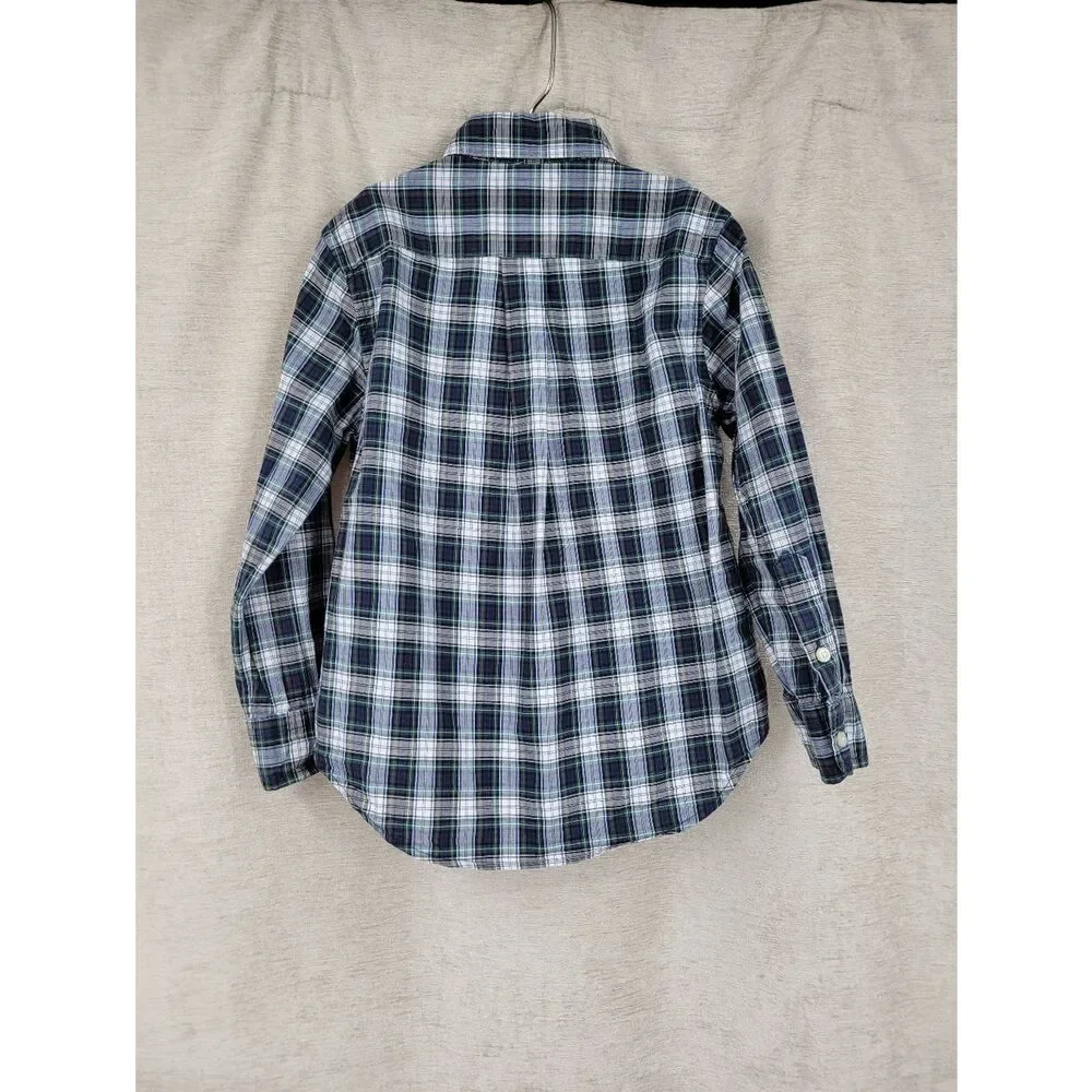 Ralph Lauren Blue Plaid Button-Down Shirt Long Sleeves Boys Toddler Size 4T